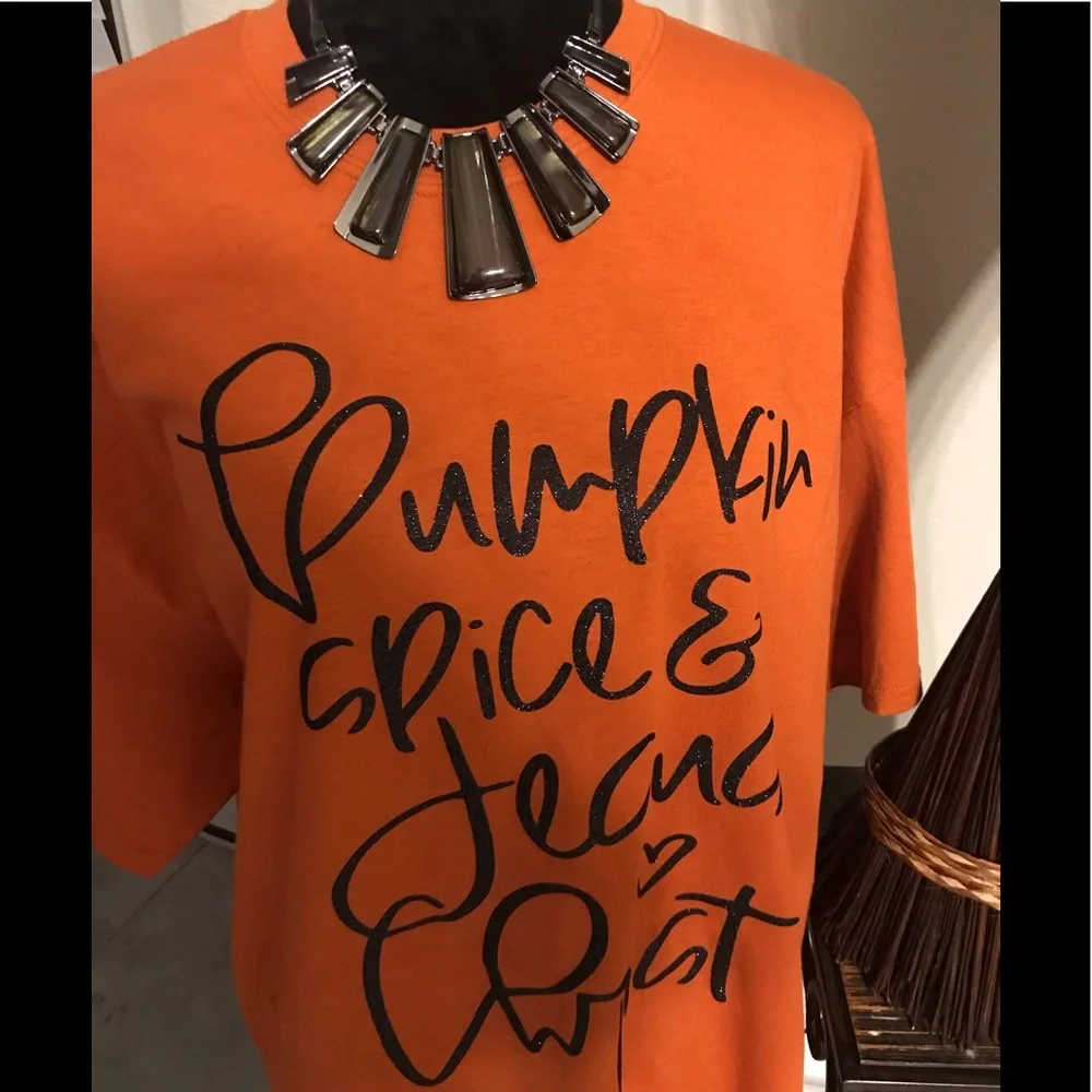 Pumpkin Spice and Jesus Christ T-shirt - Picture 1 of 1